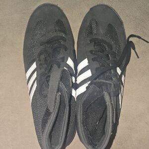 Adidas Classic Black Sneakers with White Stripes Size 11 Wrestling Shoes